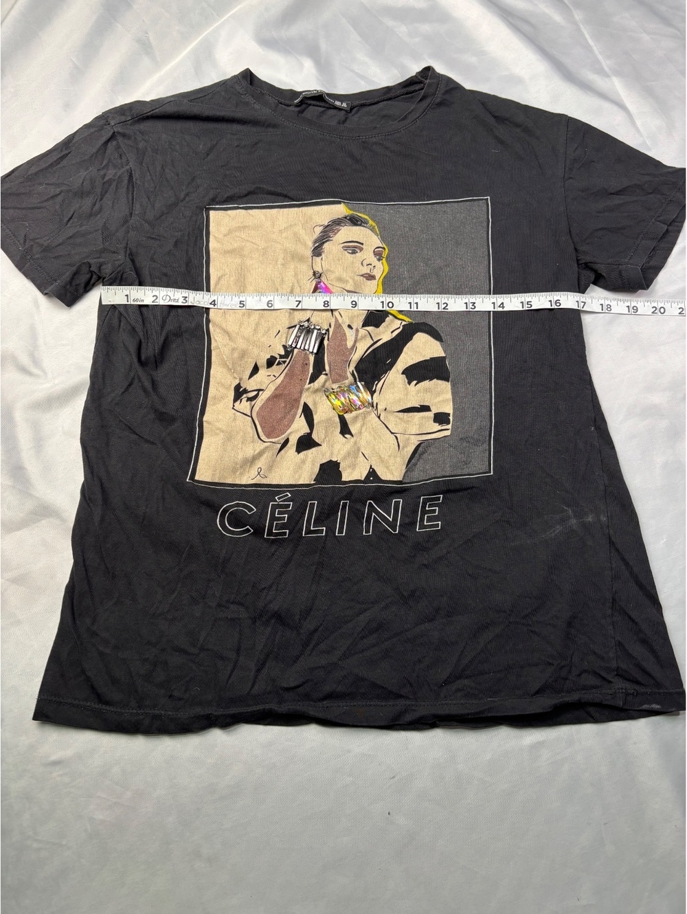 Pink Poem Black Graphic T-Shirt with Céline Print and Embell - Picture 6 of 10